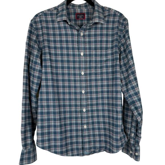 UNTUCKit 100% Cotton Blue/Pink Slim Fit Long Sleeve Button Down Flannel - Medium - Picture 1 of 7